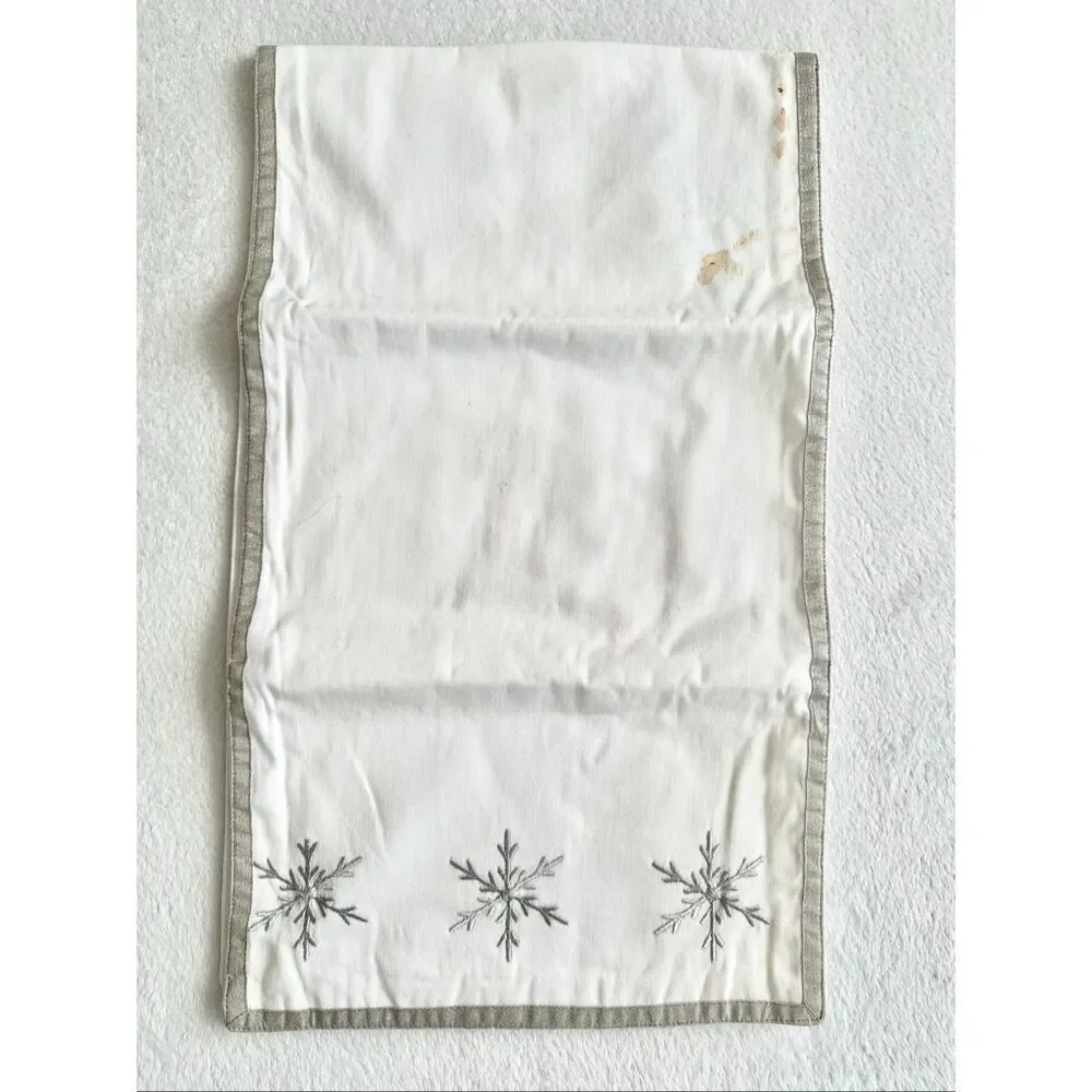Target - white and gray snowflake table runner 46 inches long